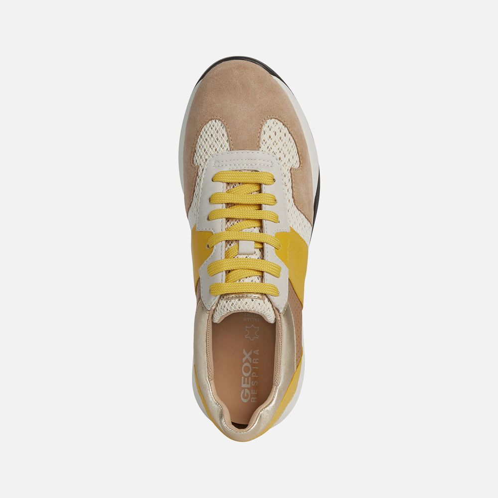 Geox Sneakers Khaki/Yellow Suzzie - Geox Womens Shoes - OETUSZ081